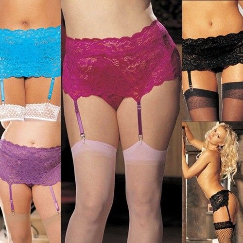 plus size stretch lace garter belt