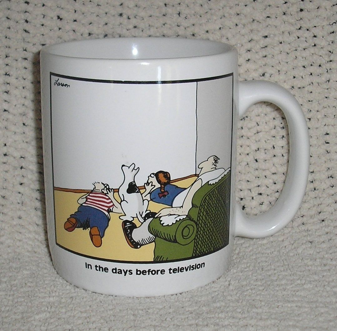 THE FAR SIDE GARY LARSON COMIC 1982 DAYS BEFORE TELEVISION COFFEE TEA