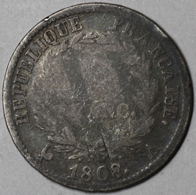 Paris (A) mint silver 1 franc or 10 0 centimes Napoleon I of France