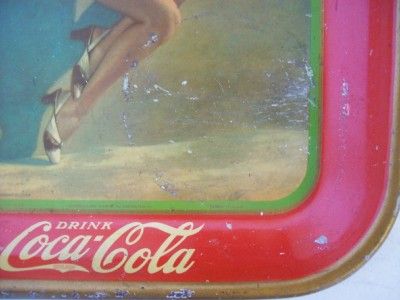 Antique Coca Cola Advertising Tray 1933 w/ Frances Dee Original