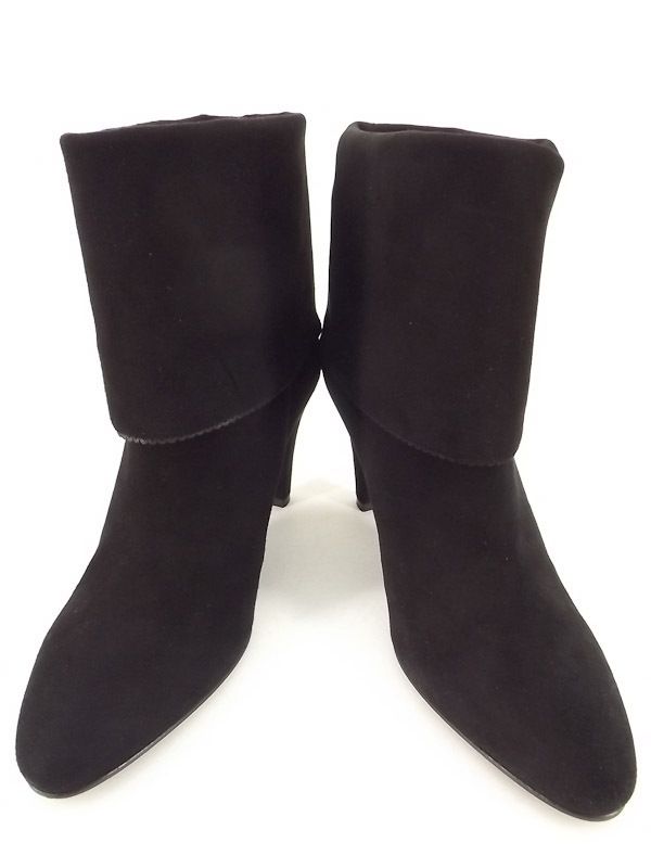   boots black leather Fratelli Rossetti 41 10 M roll cuff stiletto