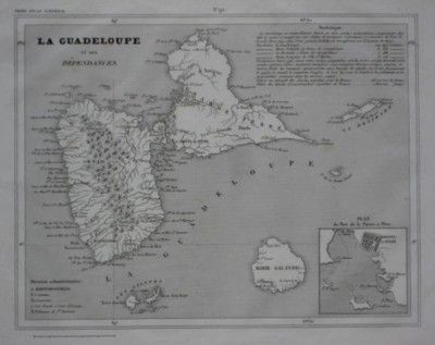  Map Guadeloupe French West Indies Marie Galante Pointe À Pitre