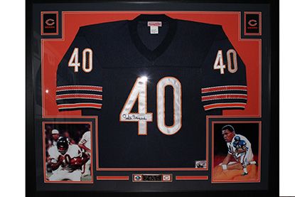 Gale Sayers Framed Autographed Chicago Bears Jersey w PSA DNA COA