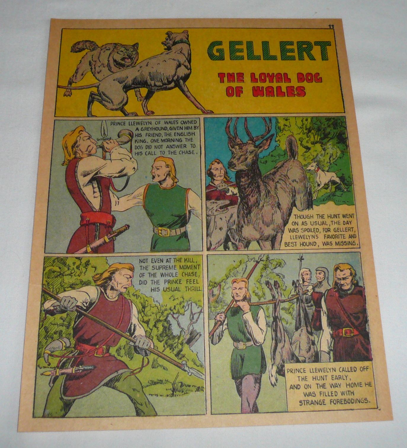 1942 Cartoon Story Gellert Loyal Dog of Wales Greyhound