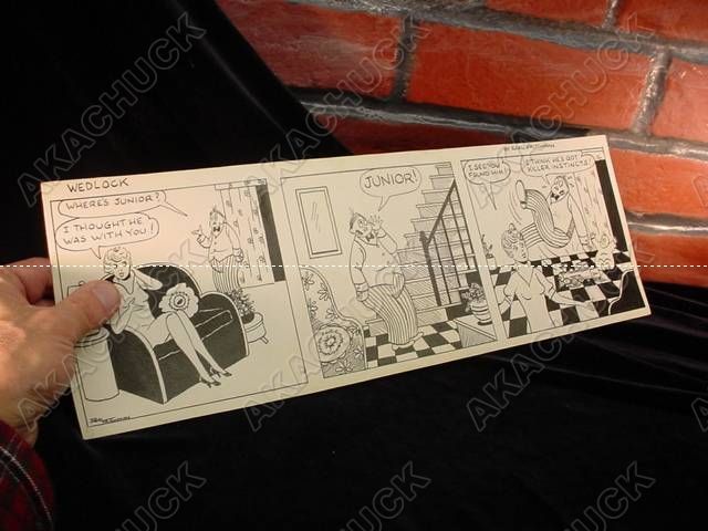 1940s Comic Strip Original Art Wedlock Earl Fritchman C