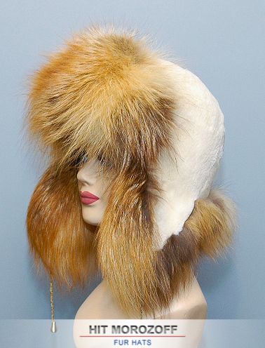  Fox Fur Hat Bomber Ushanka Chapka Pelzmütze Fellmütze Fuchs