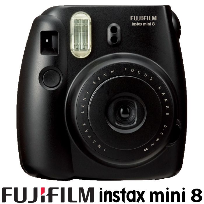 NEW FUJIFILM FUJI INSTAX MINI 8 INSTANT CAMERA + CLOSE UP LENS / BLACK