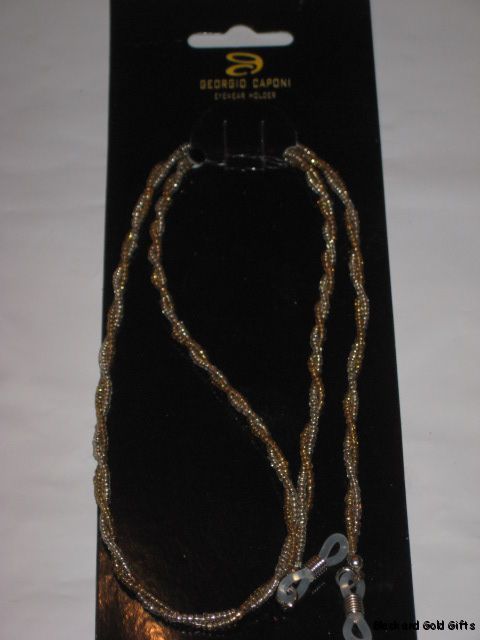 24 Georgio Caponi Eyewear Eyeglass Beaded Chain Eyeglass Holders Gold