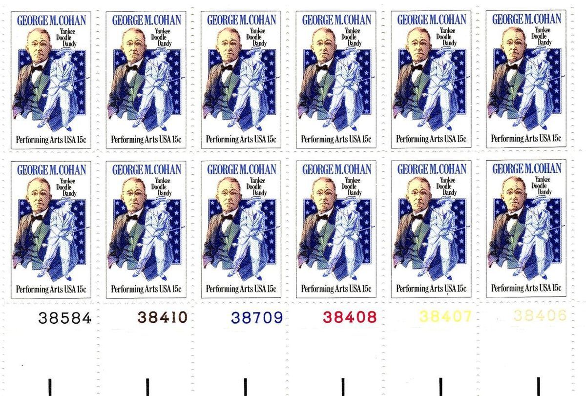 Scott 1756 15 Cent George M Cohan Plate Block MNH