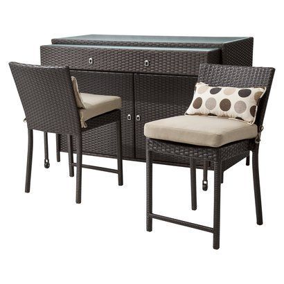 Outdoor Patio Furniture Lexus 3 Piece Wicker Patio Bar Set