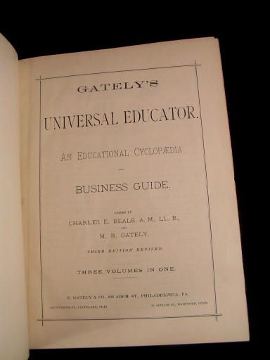 Gatelys Universal Educator 1883 w 100 Illustrations