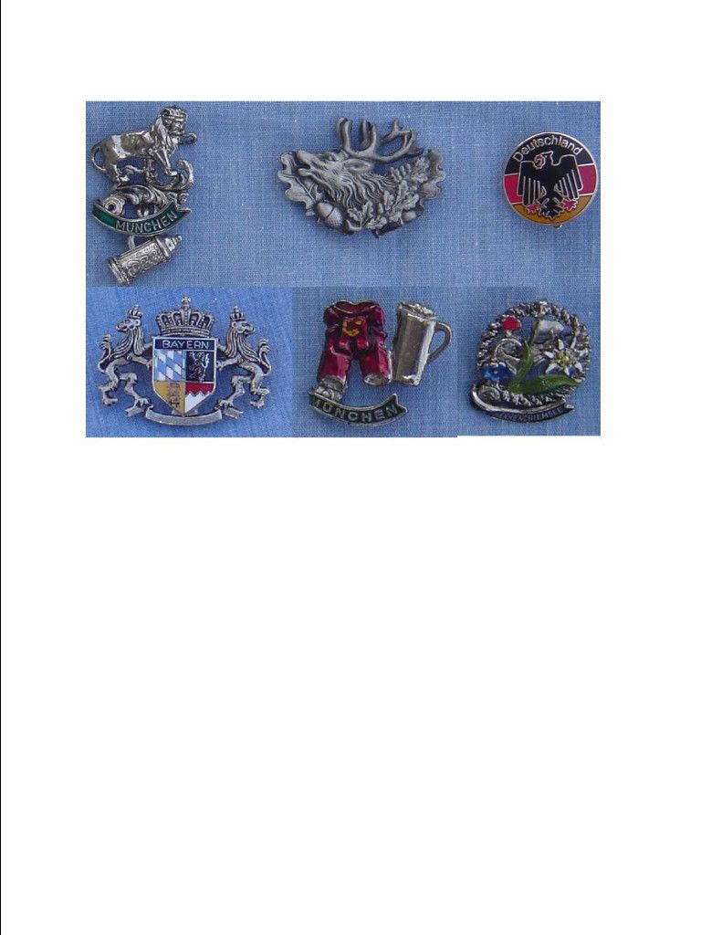 German Bavarian Oktoberfest Hat Pins