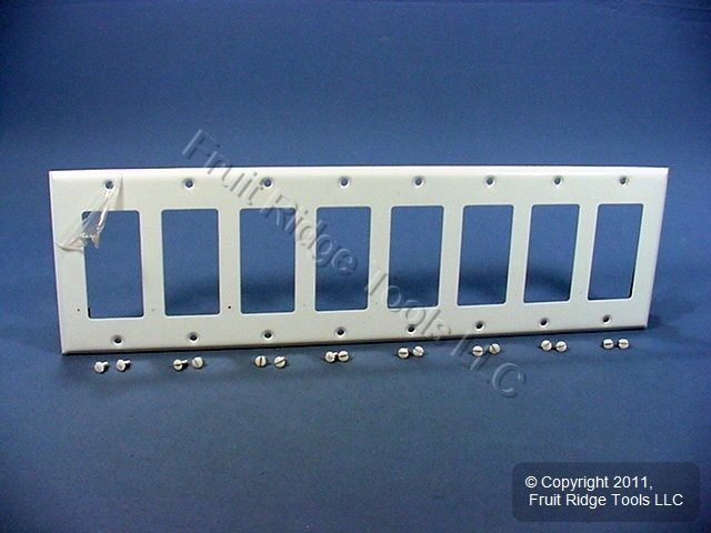 Leviton White 8 Gang Decora Wallplate GFCI GFI Cover