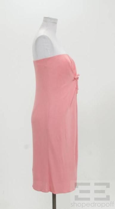 Gianni Versace Pink Gathered Strapless Dress Size 44