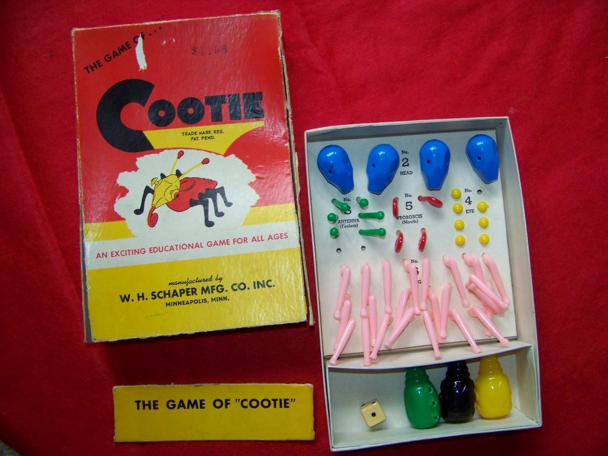 RARE Vintage 1949 Giant Cootie Game