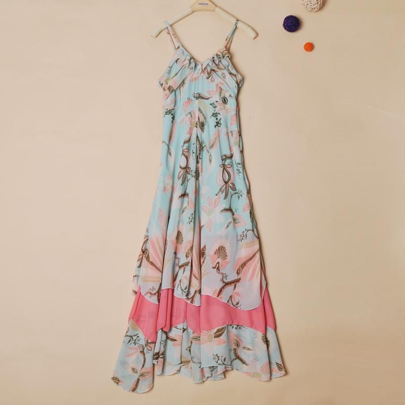 Hot H M HM Bohemian Maxi Floral Long Chiffon Gisele Dress