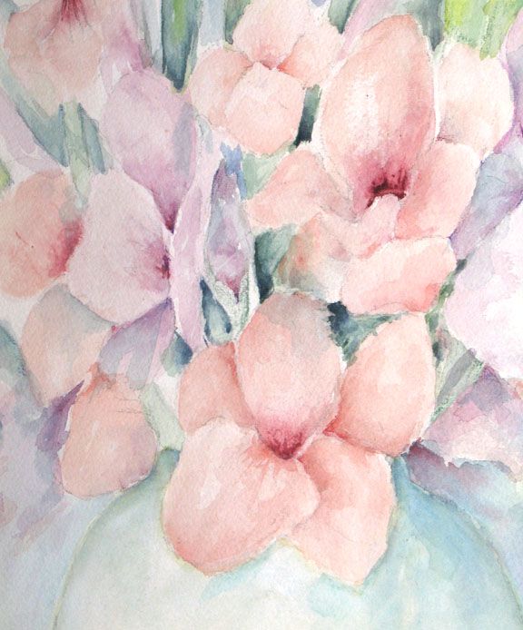 Gladiolus Flower Southern Watercolor Painting Georgia