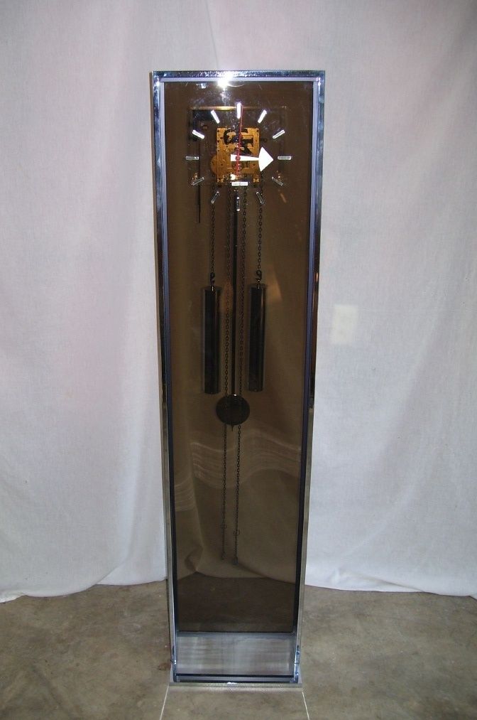 George Nelson Howard Miller Lucite Chrome Pendulum Clock Mid Century