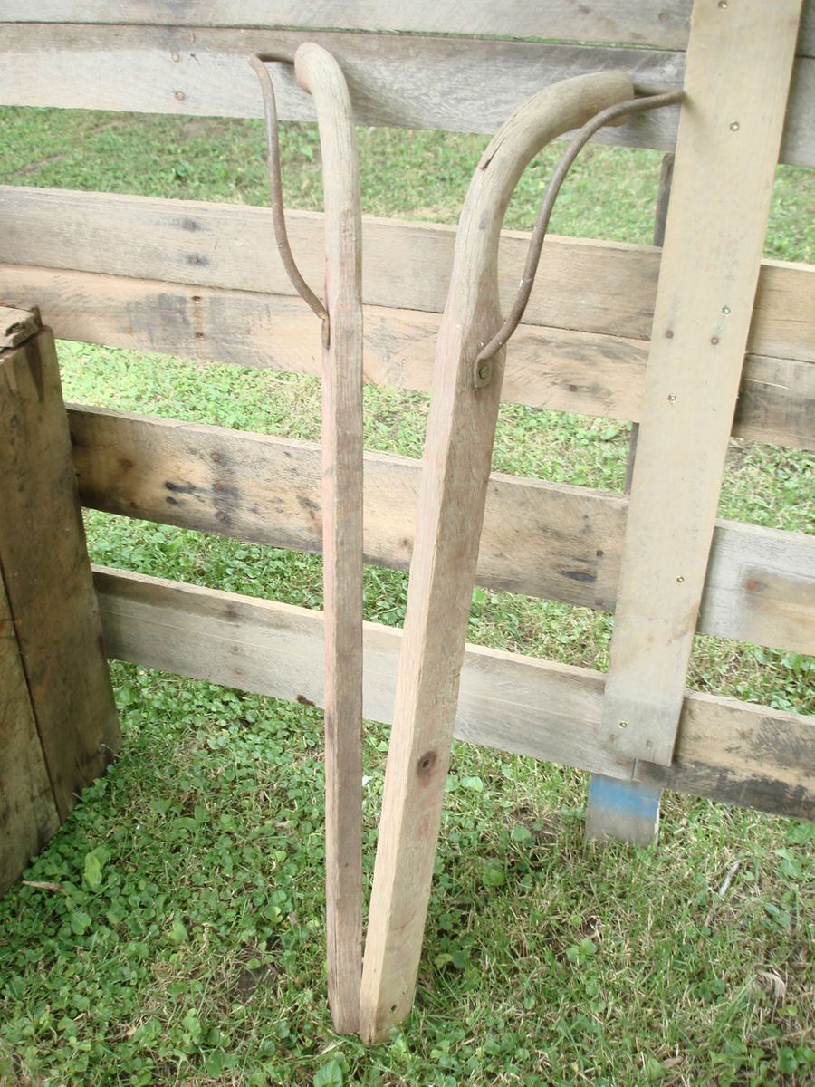  Pair Walking Plow / Old Push Garden Cultivator Handles ~ Permaculture
