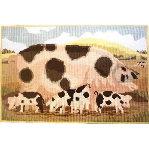 Gloucester Old Spot Sow Piglets Elizabeth Bradley Needlepoint Kit