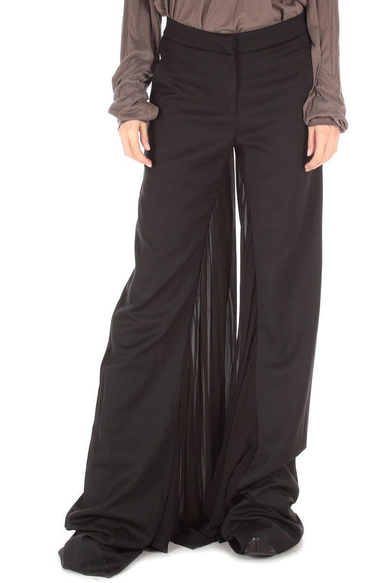 Gareth Pugh New Woman Chiffon Drape Pants PG 6310 ZCH Col Black Made