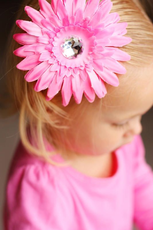 Gerbera Daisy Flower Clip Girls Hair Accessory Bow