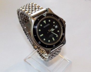 Mens Retro Divers Watch Montine with SS Rice Strap RARE Example 1986