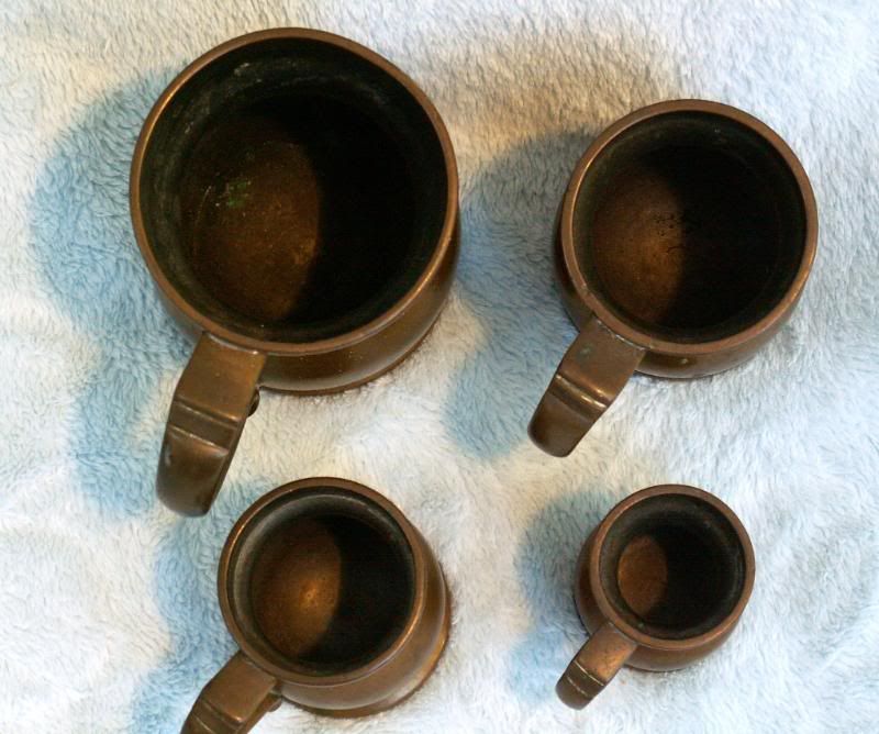 Measuring Mugs Brass or Bronze 4 Pcs 1 Pint 1 Gill 1 2 1 4