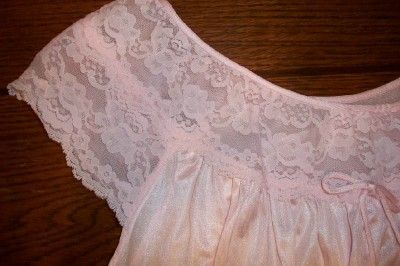 NOS Lovely VINTAGE 80s SILKY Pink GILEAD Long SHIMMERY Nylon GOWN