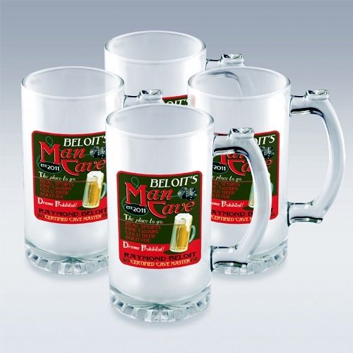 Frosted Glass Sports Beer Mug Groomsman Wedding Gift