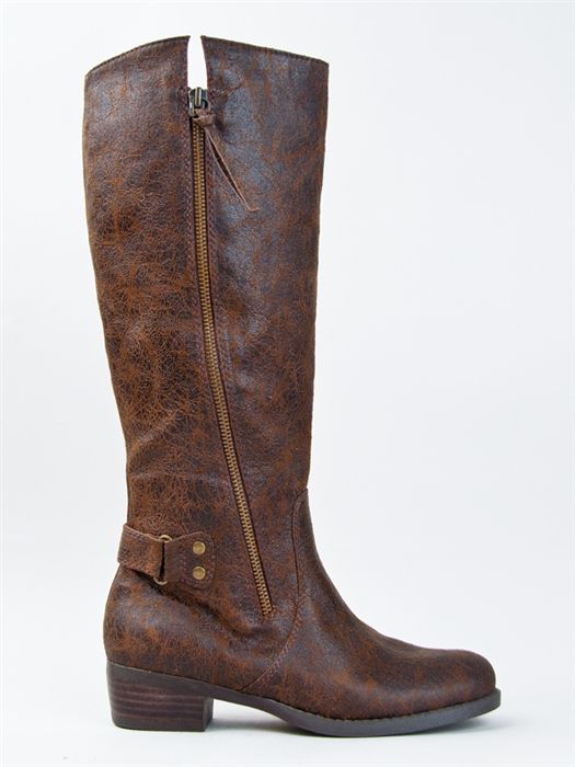 New footwear Gosling Women Distressed Zipper Tassle Knee High Boot Sz