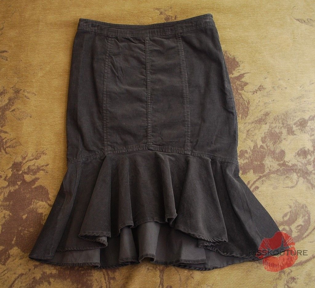 Anthropologie Pilcro Corduroy Peplum Genies Skirt 0 XS