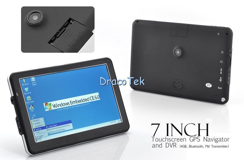 inch Touchscreen GPS Navigator with DVR Video Recorder Bluetooth AV