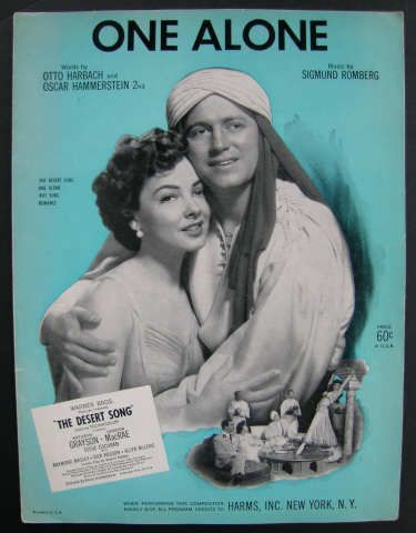 One Alone Vintage Sheet Music Kathryn Grayson Gordon MacRae