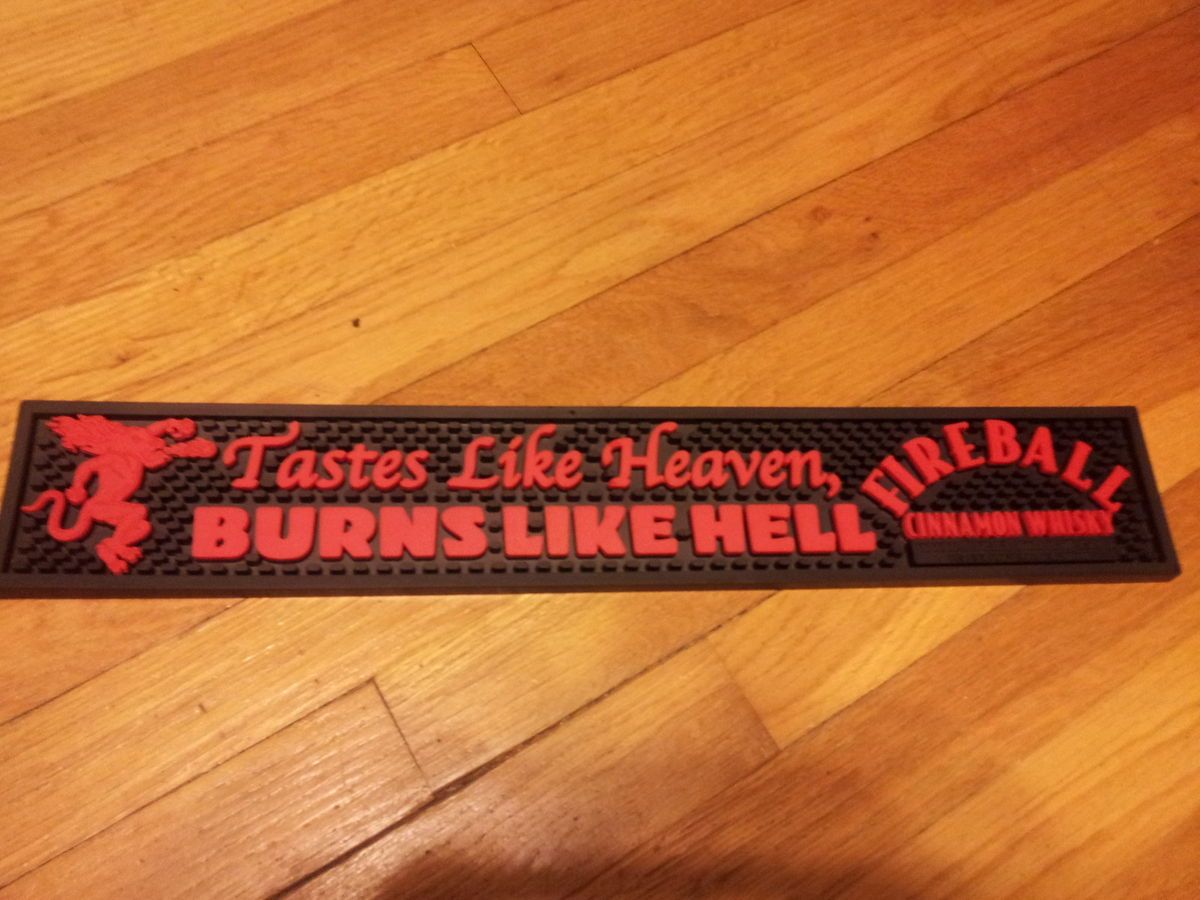 Fireball Whisky Bar Mat Rail New 