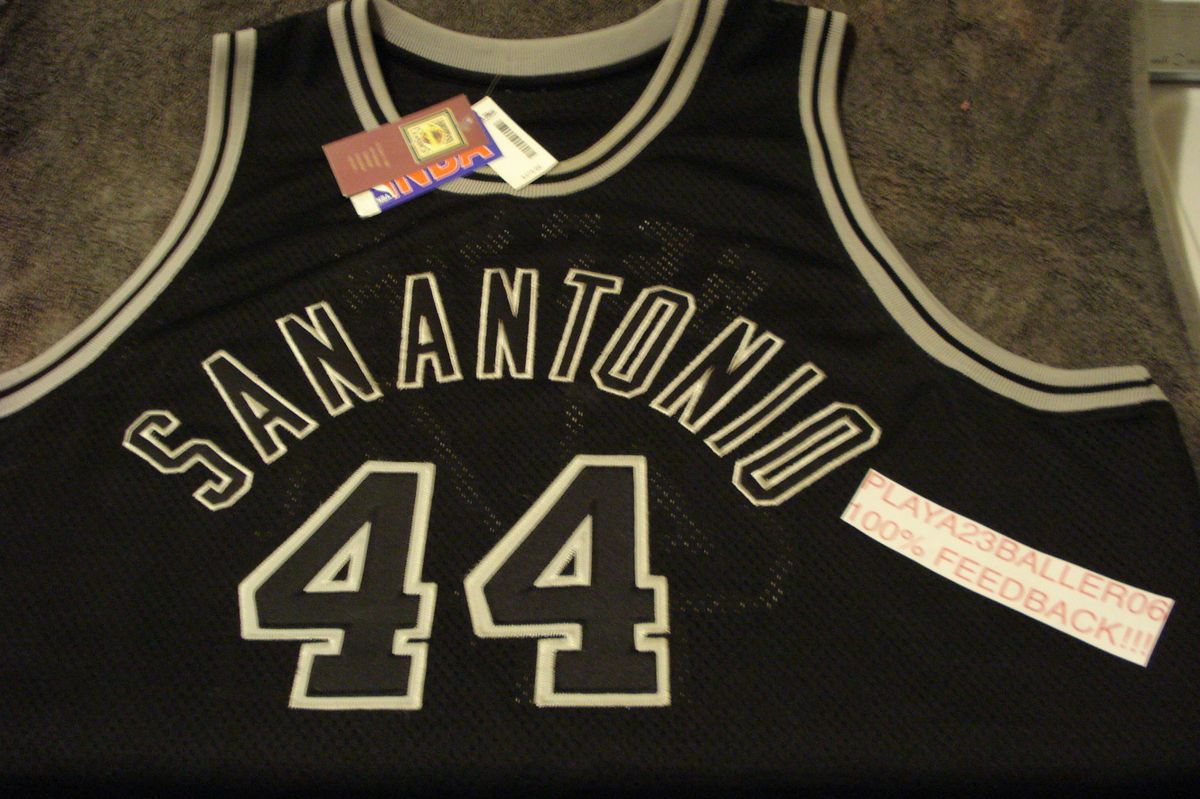 44 GEORGE GERVIN (The Iceman) San Antonio Spurs NBA BLACK Throwback