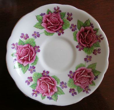 Gladstone Roses Violets China Cup Saucer 30 Off