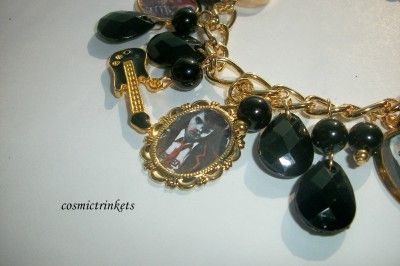 Gerard Way MCR Black and Golden Picture Charm Bracelet