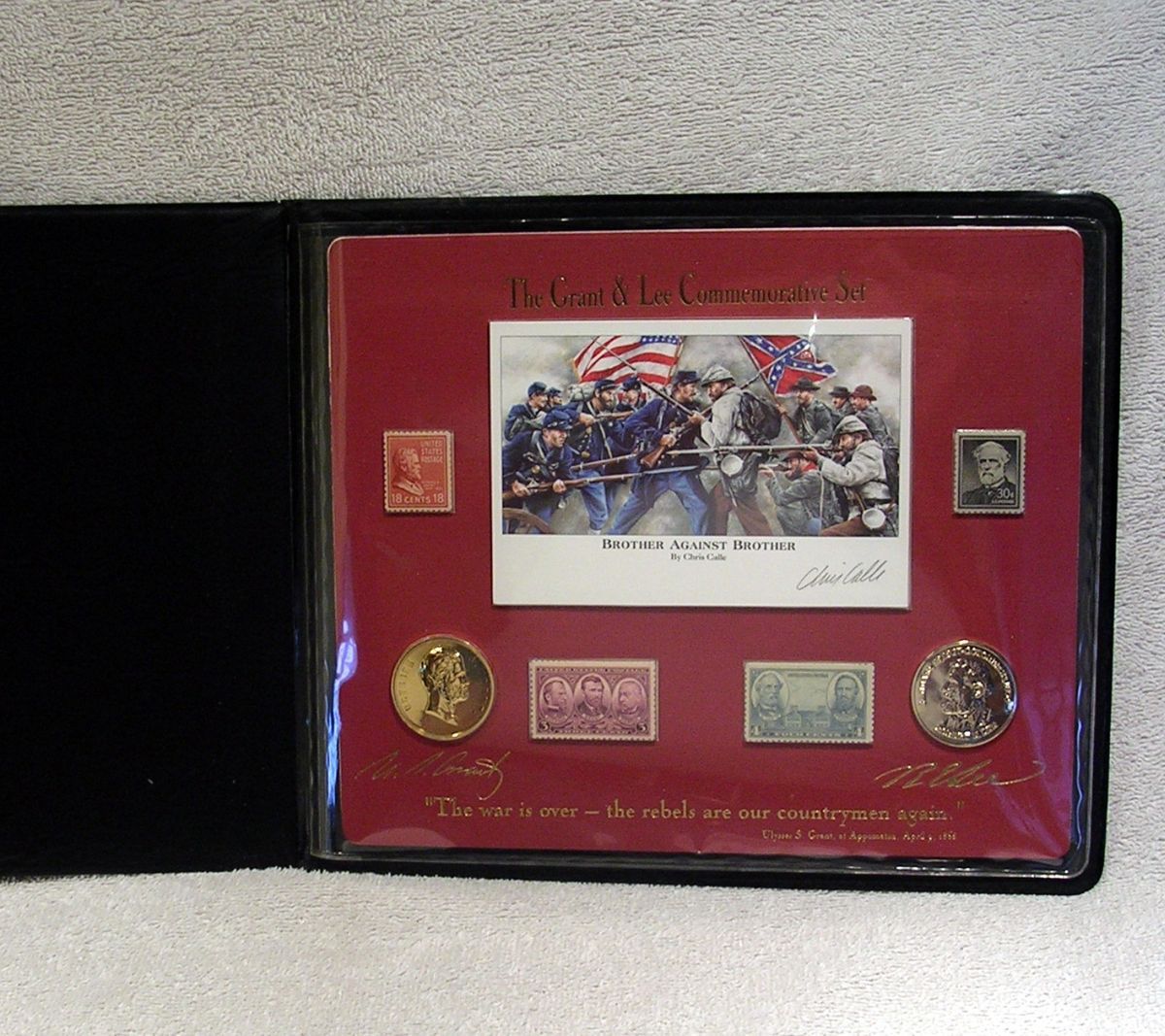 Grant Lee Commemorative Set Medal Stamp Brother Against Brother Civil