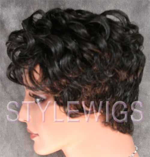 100 Human Hair Wig Short Curly 10 Grey Black Mix ABH5