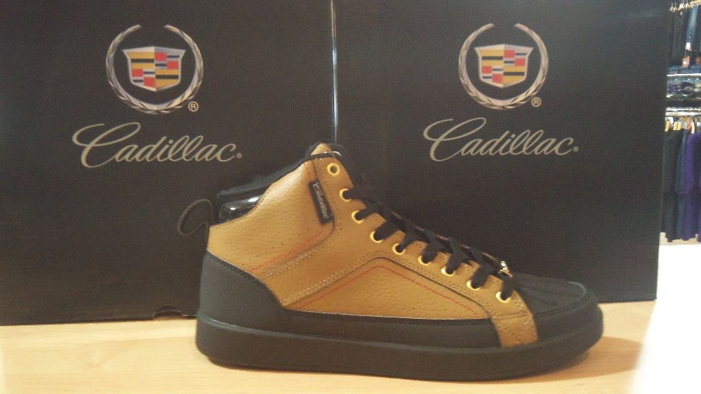 Mens Cadillac Mid Top Spoke Wave Blk Tan