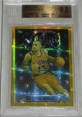 Grant Hill 1996 97 Topps Finest GOLD REFRACTOR #130 BGS 9.5 GEM MINT