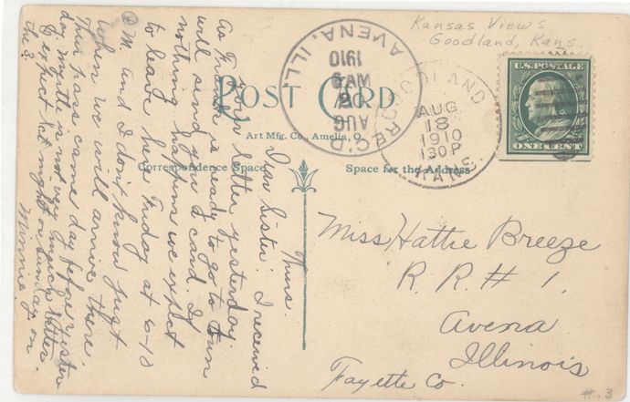 KS Goodland Sherman Co Town Views mailed 1910 M44868