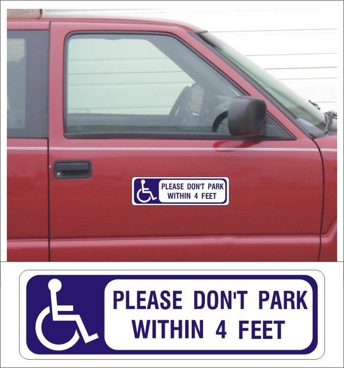 Magnetic HANDICAP 4 foot clearance CAR SIGN wheelchair lift van