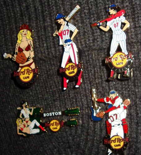 Hard Rock Cafe Boston Red Sox 2007 Championship Set of 5 LE Pins