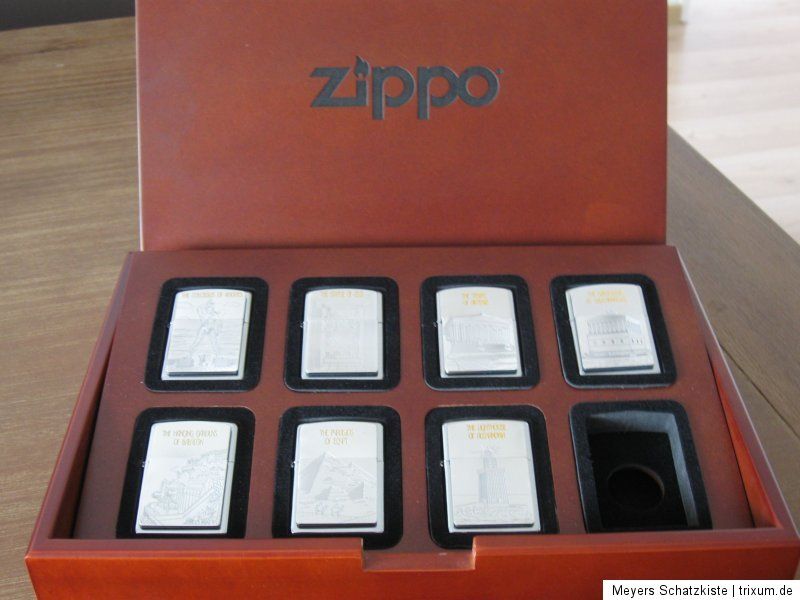 Original Zippo Seven Wonders Collection All 7 Zippos Very RARE