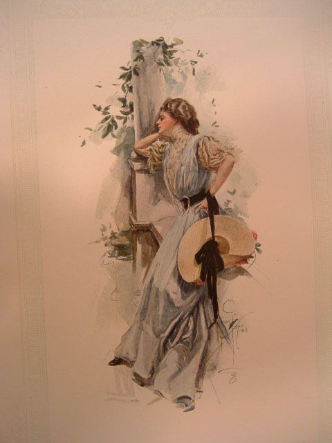 Harrison Fisher print   A Certain Young Lady. 1908. 7x10. Fine color