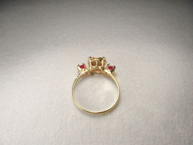  Estate 14k Yellow Gold Ruby Taurus Zodiac Sign Coin Ring