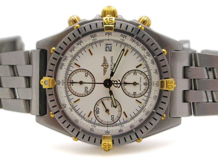 Breitling Windrider Chronomat Stainless Steel Chronograph 18k Gold