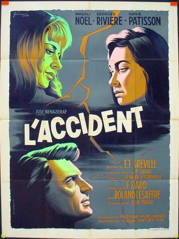 THE ACCIDENT Greville Noel Riviere Patisson Original Movie Poster